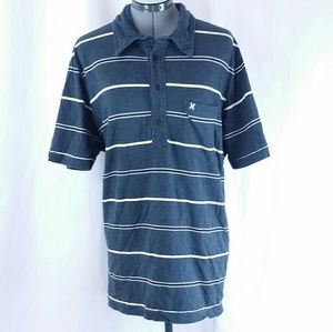 Hurley Men's XL Polo Black Gray Pocket Front Shirt